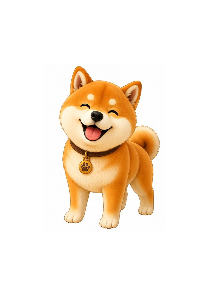かわいい柴犬の塗り絵