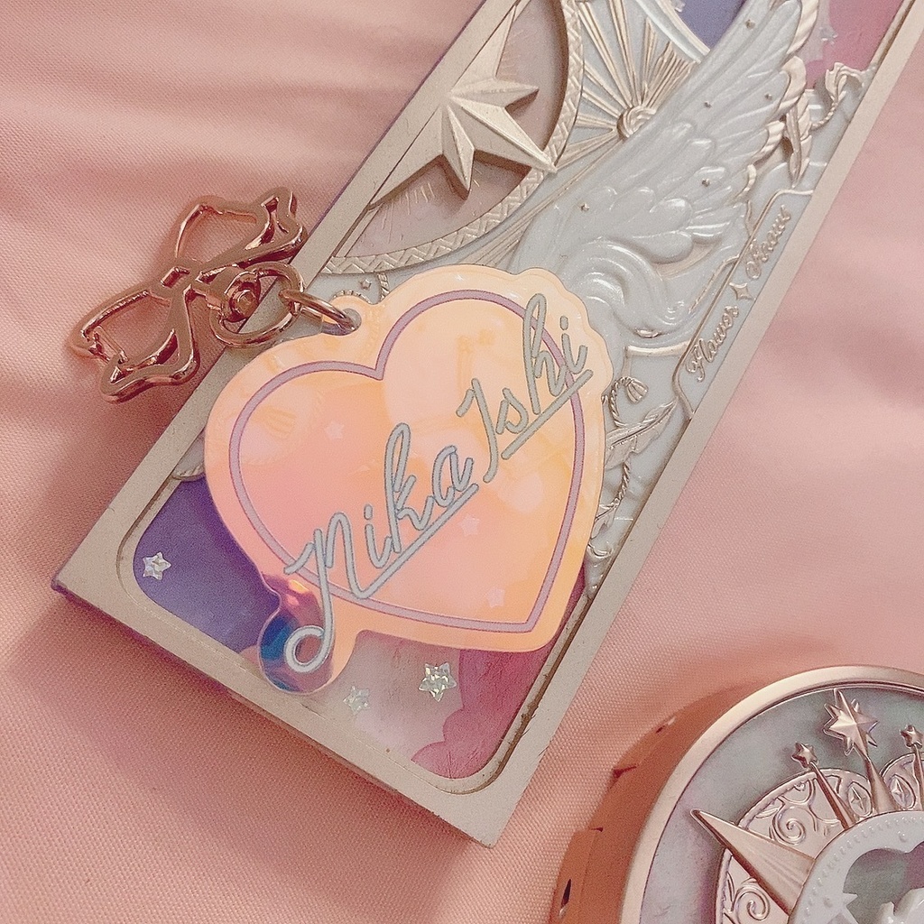 にか石ネオンロゴオーロラアクキー