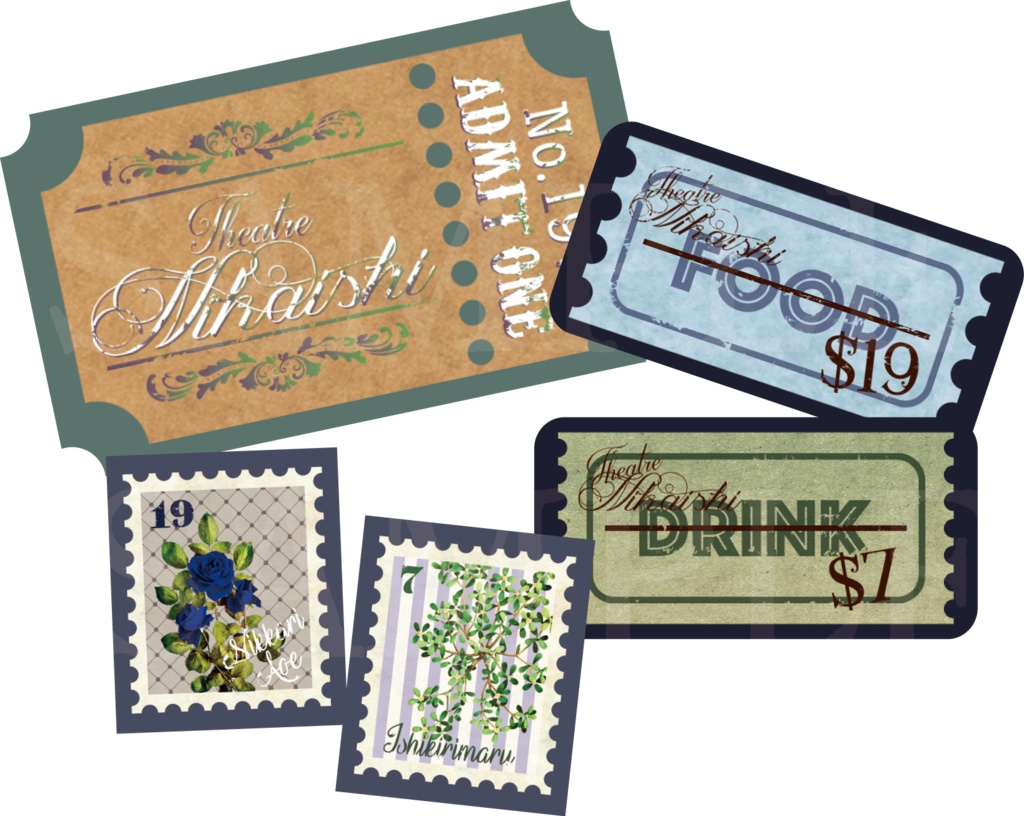 にか石概念ステッカーセット