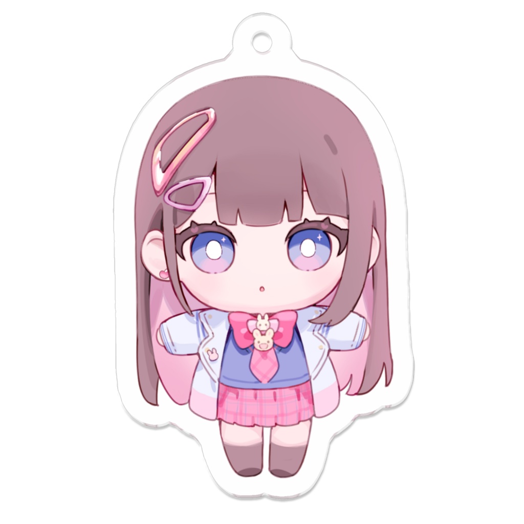 ぬい風アクキー「うさぎ大好きJKちゃん（姉の方）」