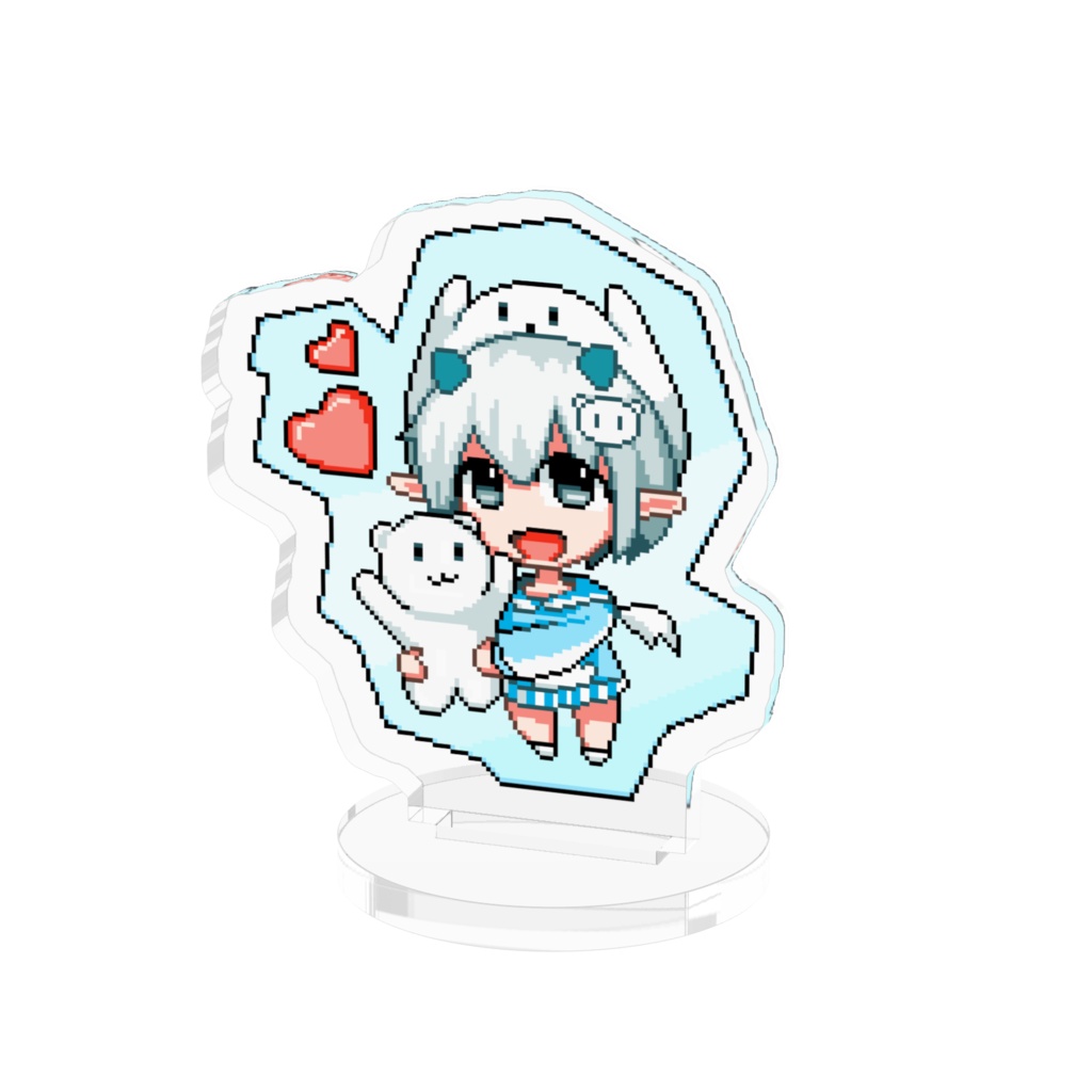 世界ひよドット絵アクリルフィギュア