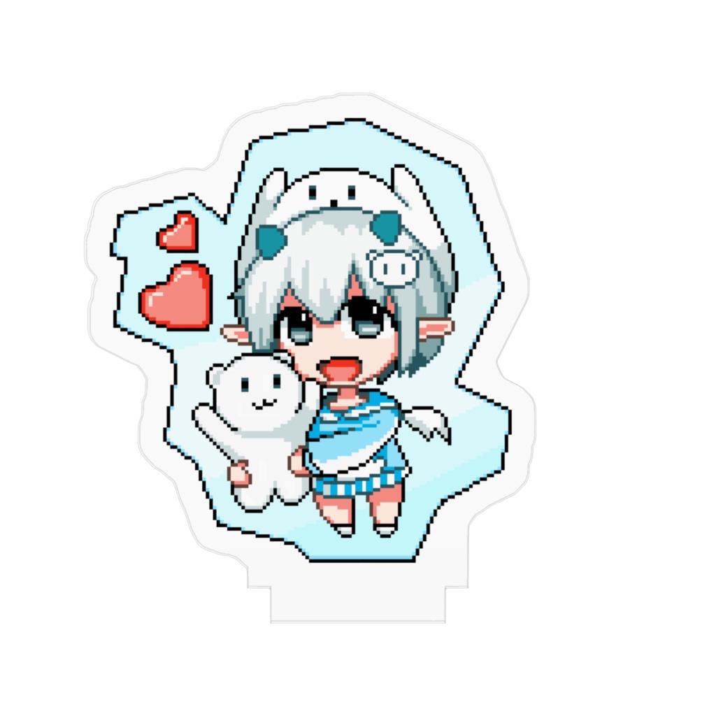 世界ひよドット絵アクリルフィギュア