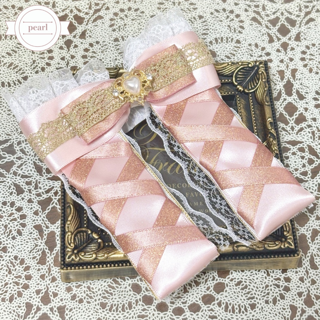 ペンライトリボン✴︎バレエコア・パウダーピンクリボン ピンク×ピンクゴールド