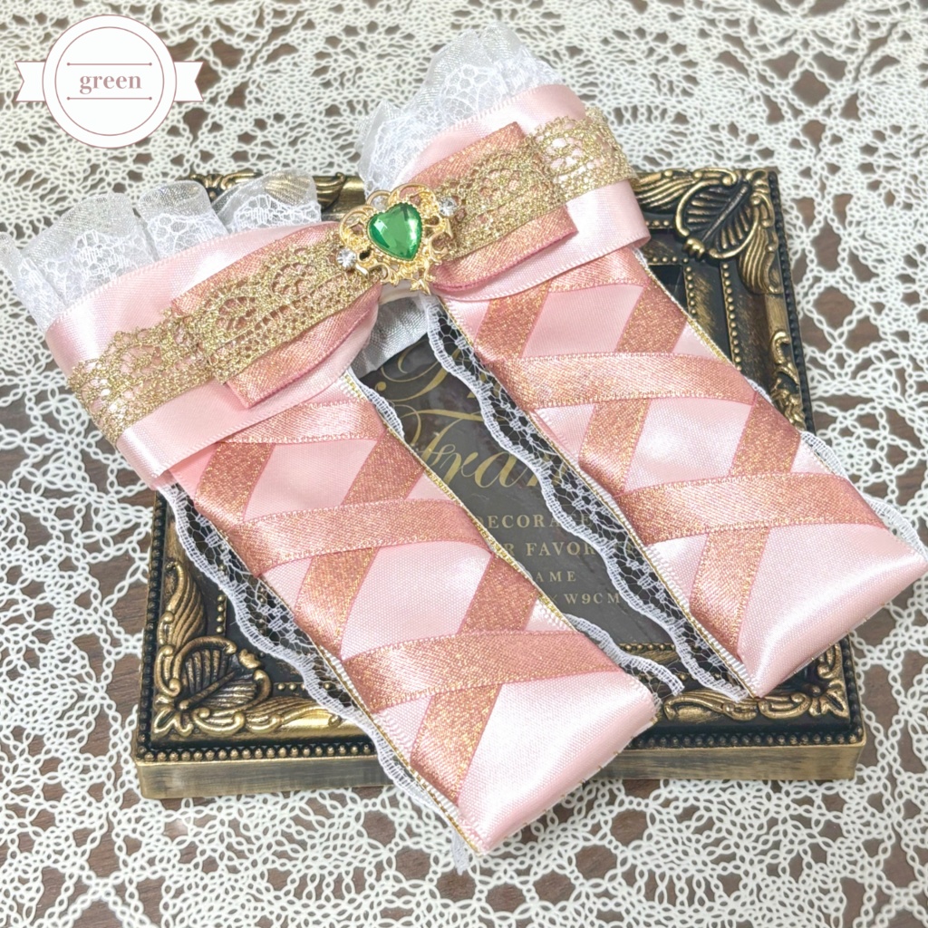 ペンライトリボン✴︎バレエコア・パウダーピンクリボン ピンク×ピンクゴールド