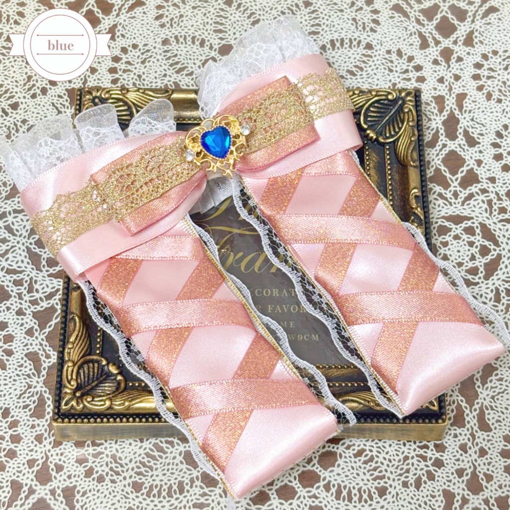 ペンライトリボン✴︎バレエコア・パウダーピンクリボン ピンク×ピンクゴールド