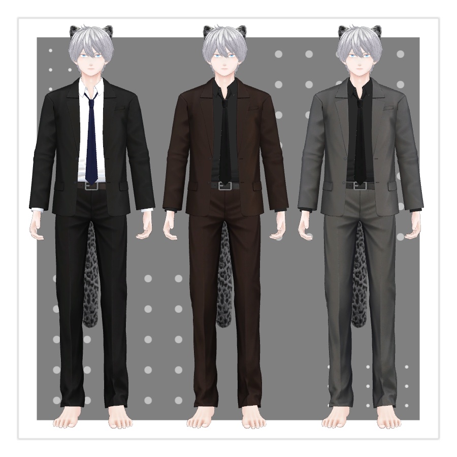 【冬夜専用3D衣装】スーツ(+学生服)