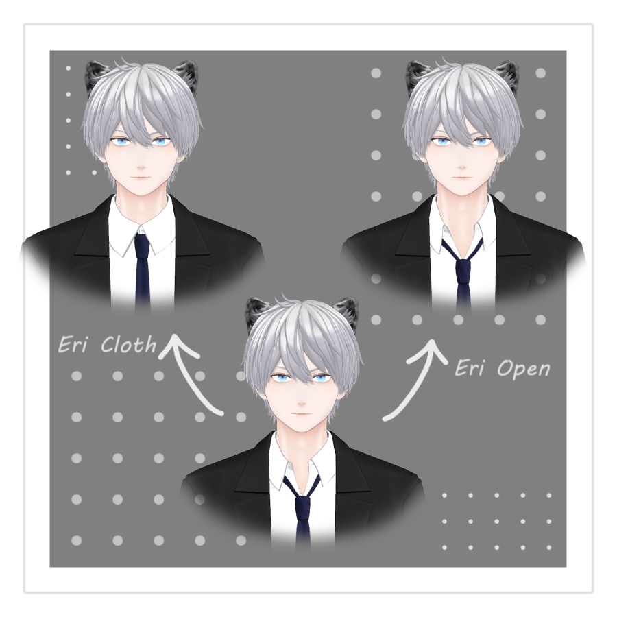 【冬夜専用3D衣装】スーツ(+学生服)