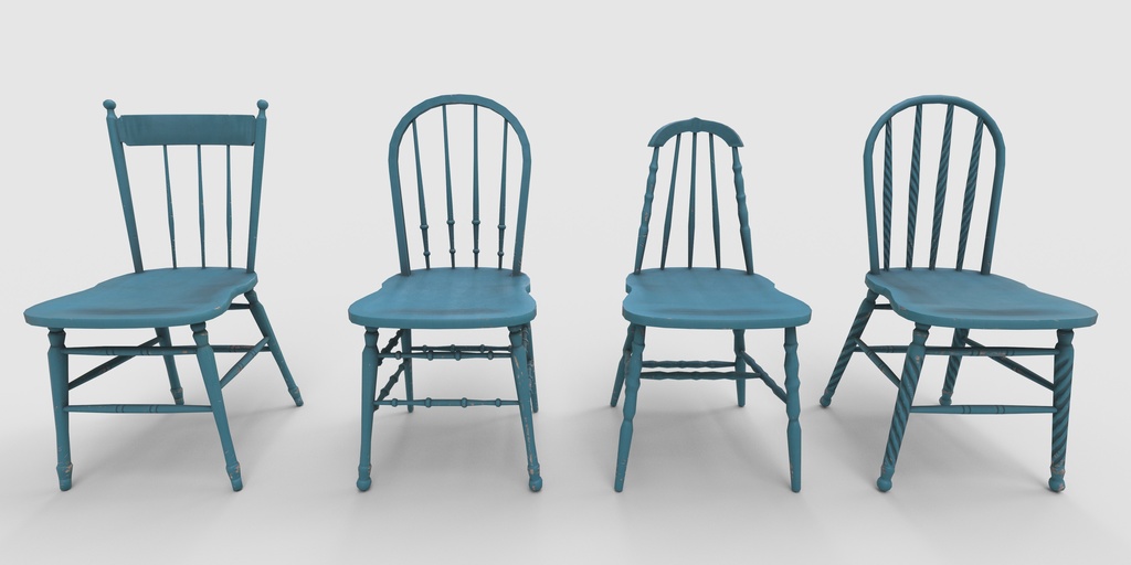 Wooden Chairs Pack - 木製の椅子4脚