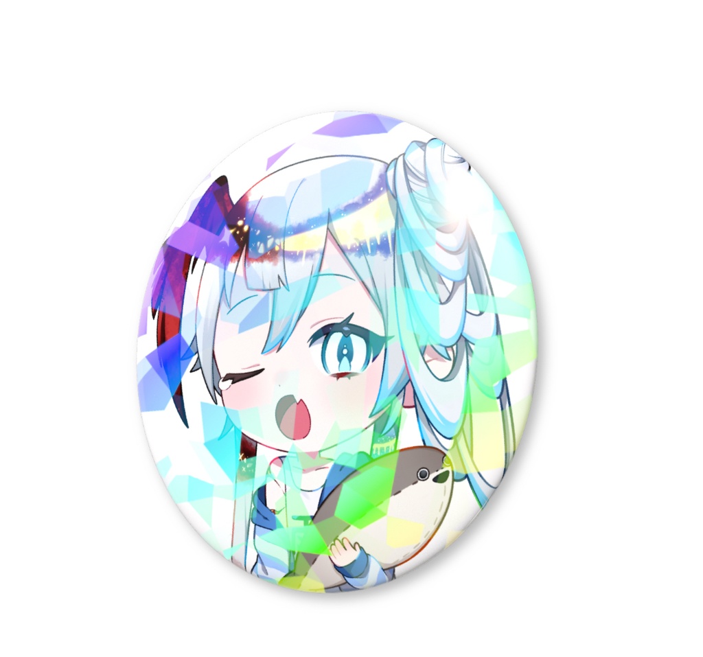 しずく缶バッチ