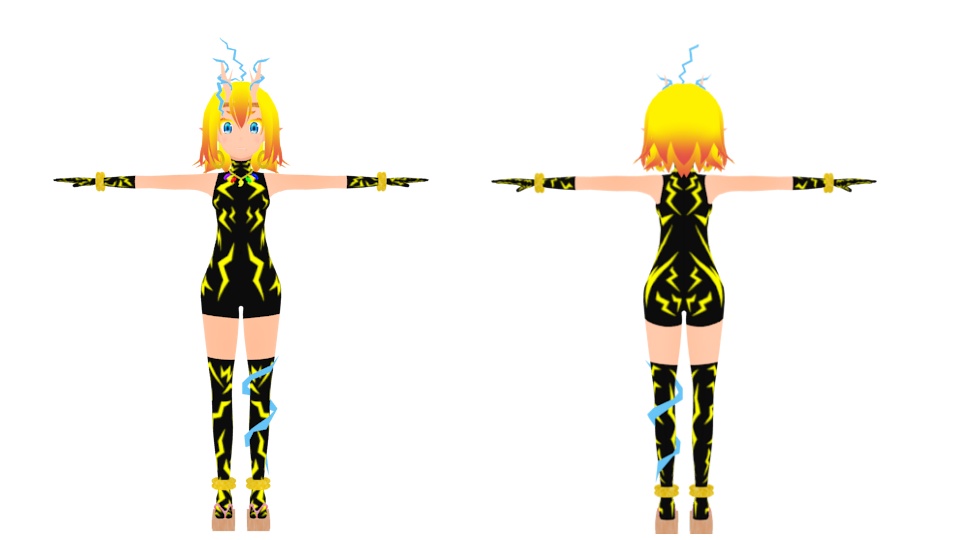 VRC向けオリジナル3Dモデル「雷子(らいこ)」