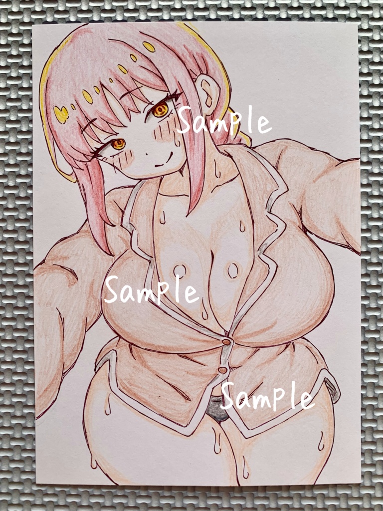 A6 原画＊同人＊アナログ 直筆イラスト 一点物 マキマ パジャマ