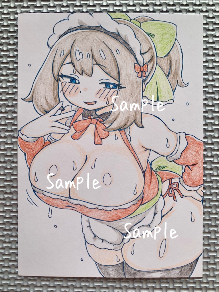 A6 原画＊同人＊アナログ 直筆イラスト 一点物 ハルカ メイド