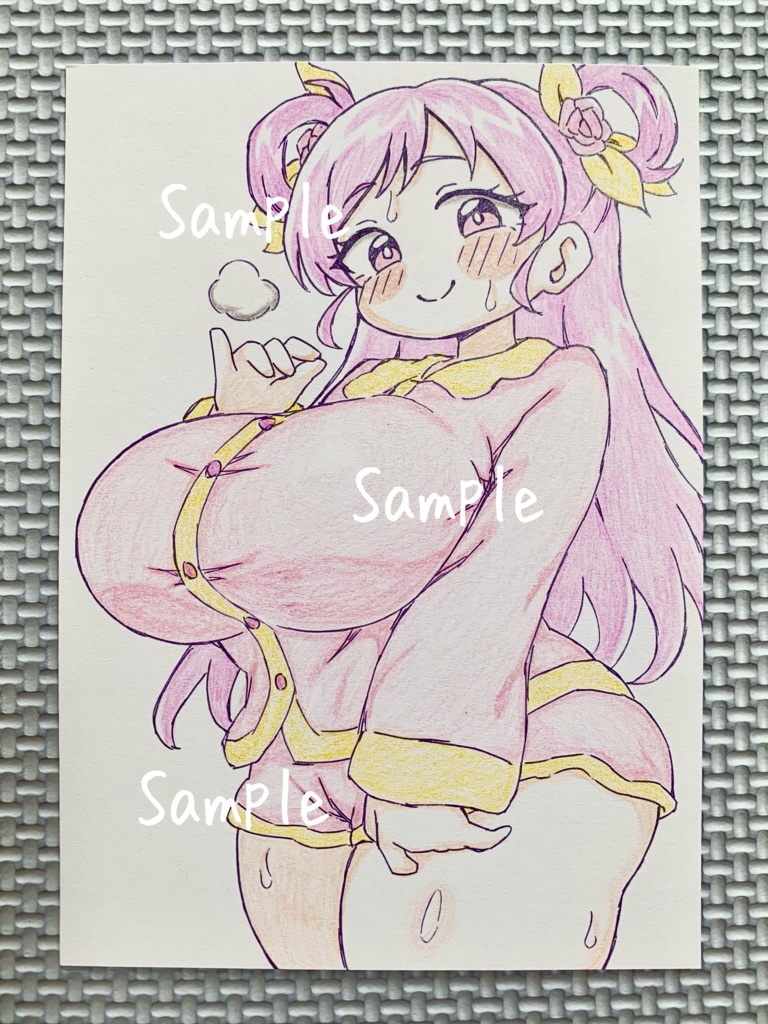 A6 原画*同人*アナログ 直筆イラスト 一点物 キュアドリーム パジャマ