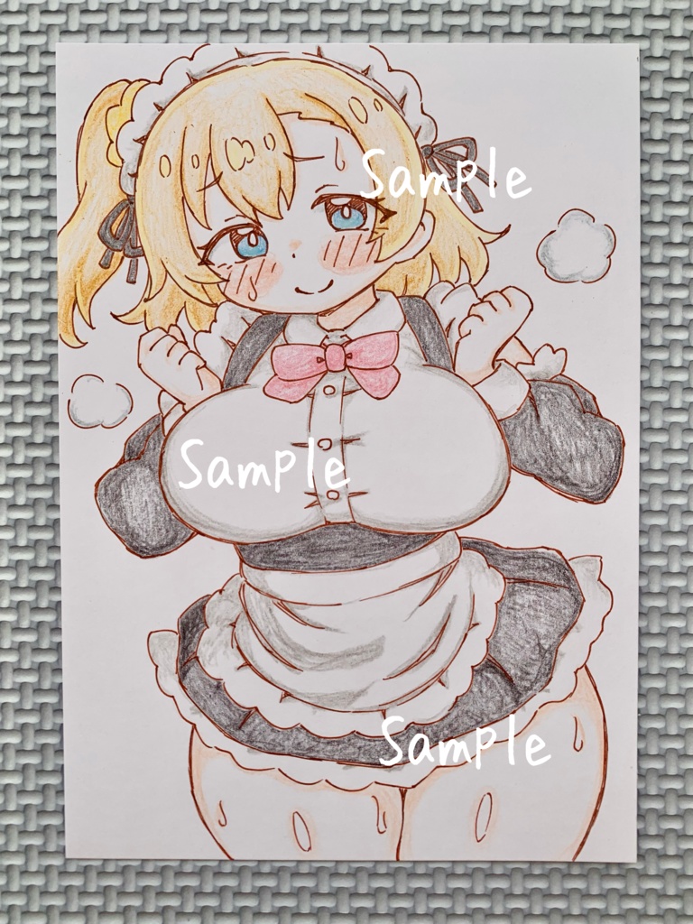 A6 原画＊同人＊アナログ 直筆イラスト 一点物 高坂穂乃果 メイド