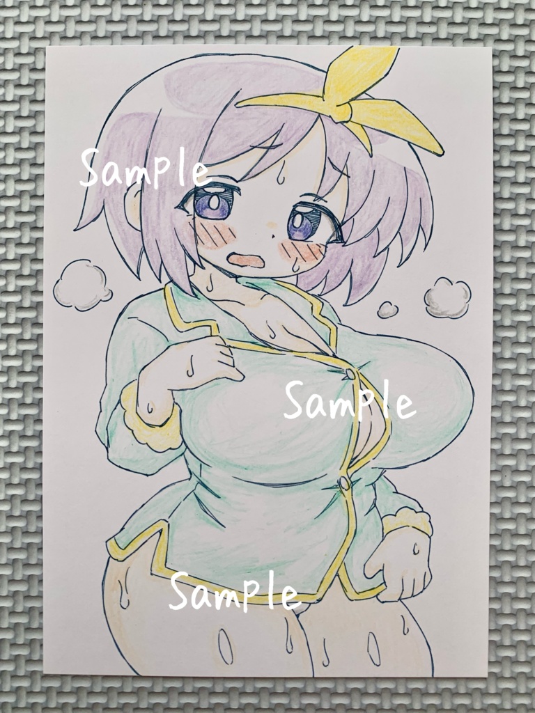 A6 原画＊同人＊アナログ 直筆イラスト 一点物 柊つかさ パジャマ