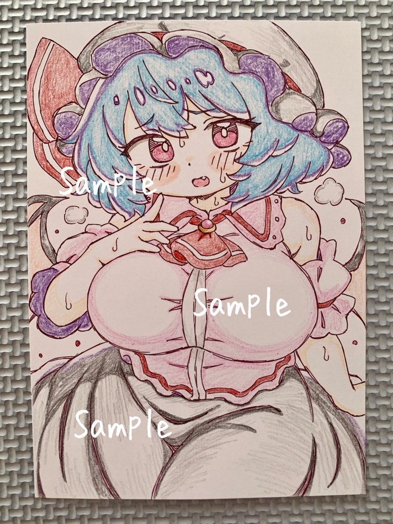 A6 原画*同人*アナログ 直筆イラスト 一点物 レミリア・スカーレット