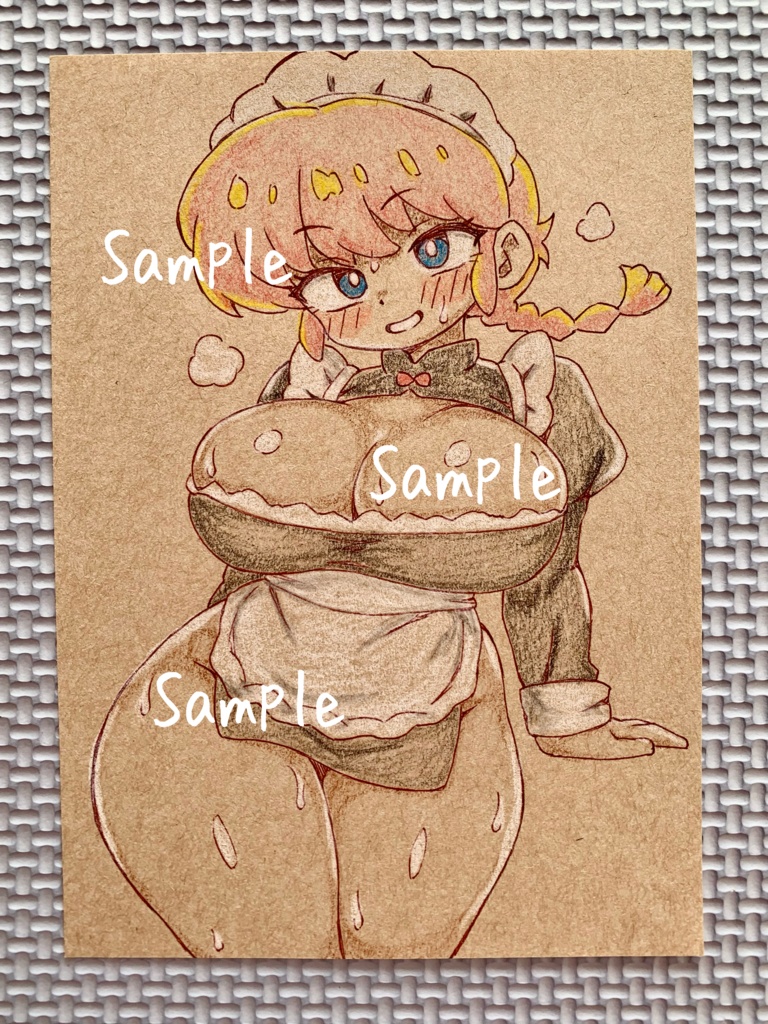 A6 原画*同人*アナログ 直筆イラスト 一点物 早乙女乱馬 女らんま メイド