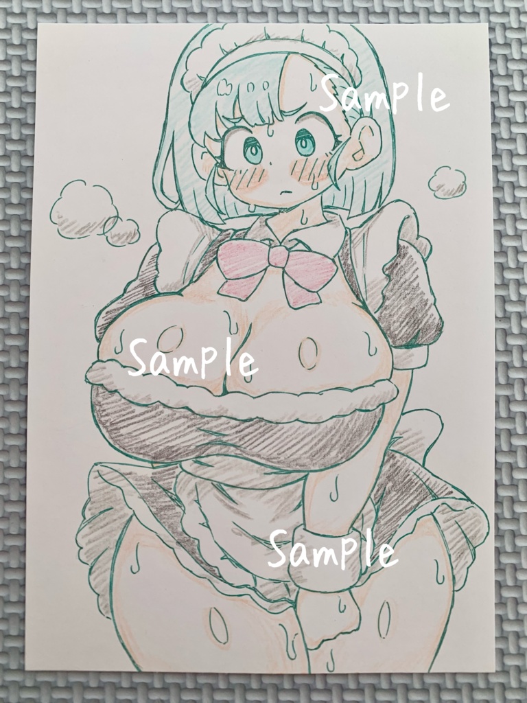 A6 原画＊同人＊アナログ 直筆イラスト 一点物 ブルマ メイド