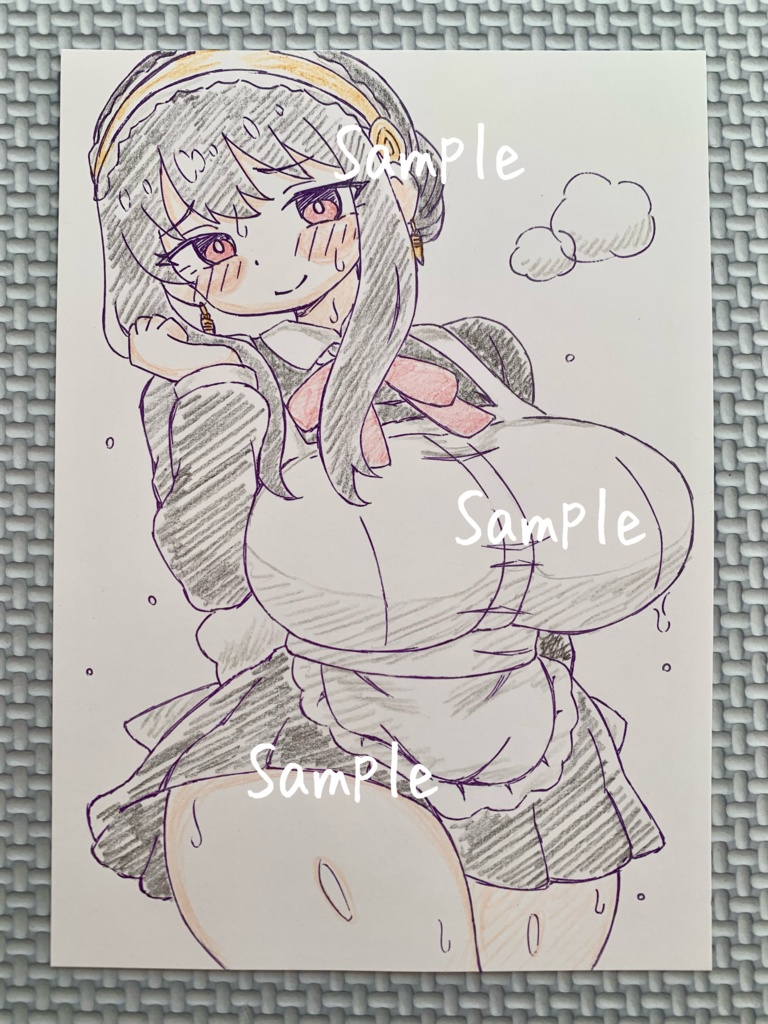 A6 原画＊同人＊アナログ 直筆イラスト 一点物 ヨル・フォージャー メイド