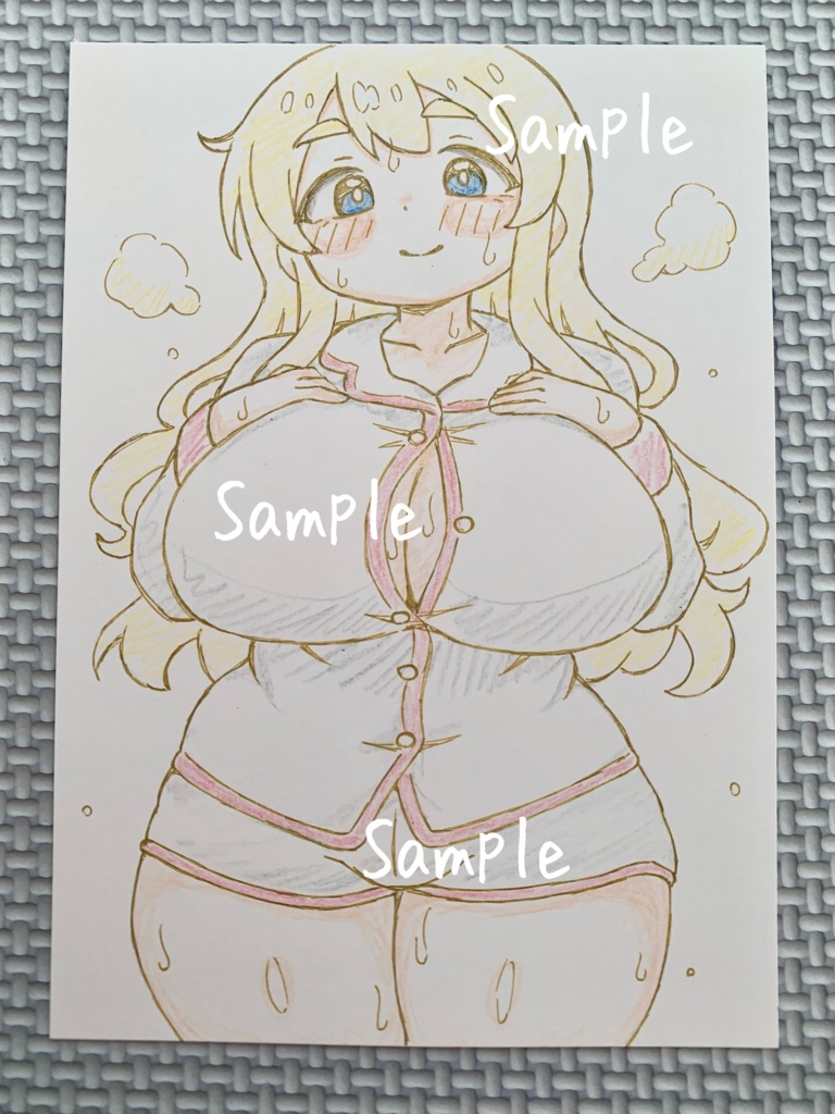 A6 原画＊同人＊アナログ 直筆イラスト 一点物 琴吹紬 むぎ パジャマ