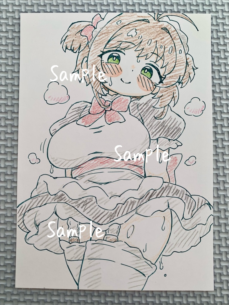 A6 原画＊同人＊アナログ 直筆イラスト 一点物 木之本桜 メイド