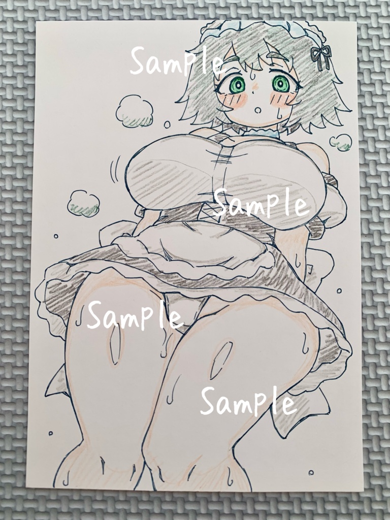 A6 原画＊同人＊アナログ 直筆イラスト 一点物 椎名まゆり メイド