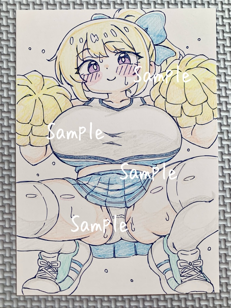 SALE★5枚セット★ A6 原画*オリジナル*アナログ 直筆イラスト 一点物 まとめ チアガール