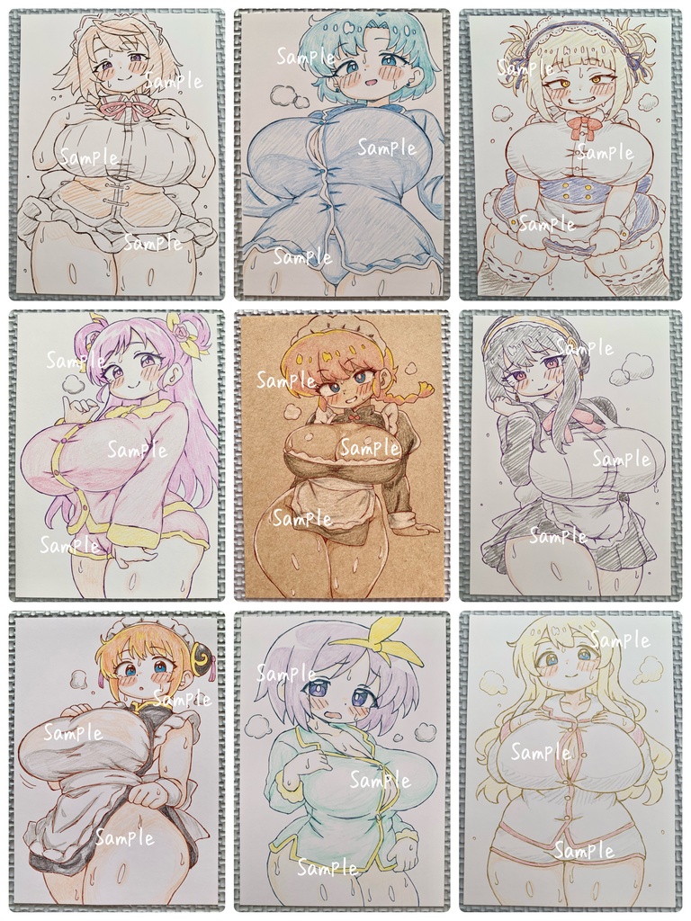 SALE★10枚セット★ A6 原画*同人*アナログ 直筆イラスト 一点物 まとめ ハルカ