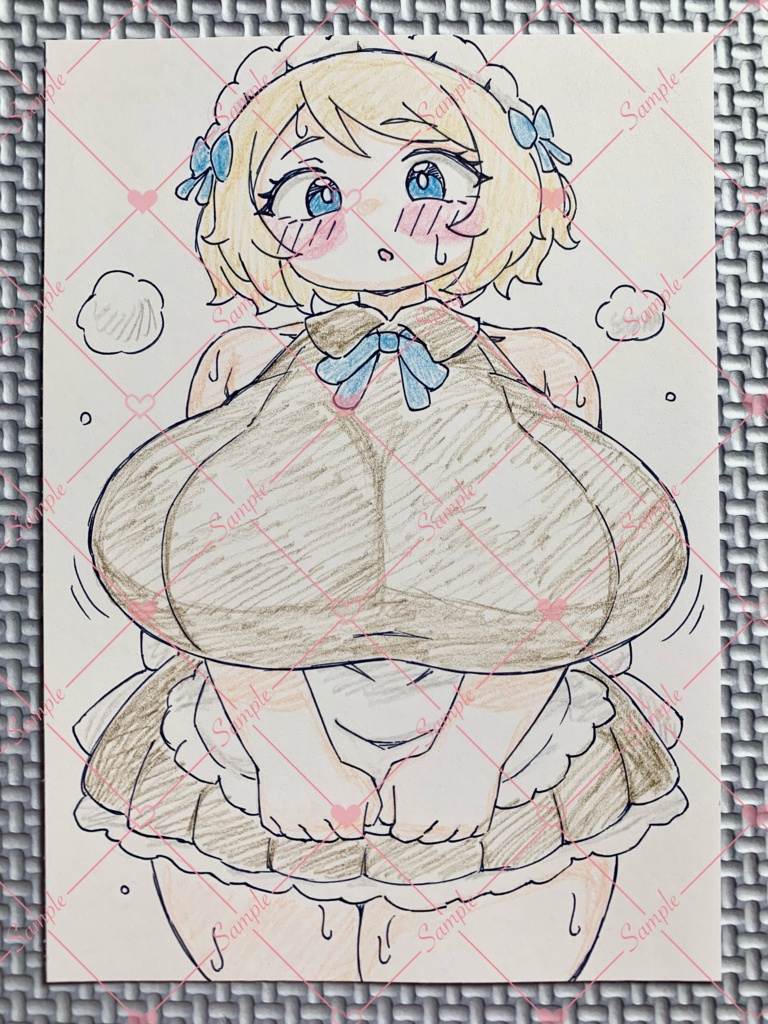 A6 原画＊同人＊アナログ 直筆イラスト 一点物 セレナ メイド