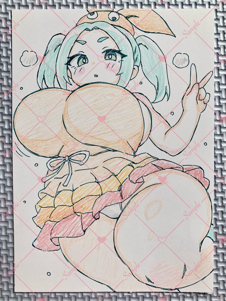 A6 原画＊同人＊アナログ 直筆イラスト 一点物 斧乃木余接