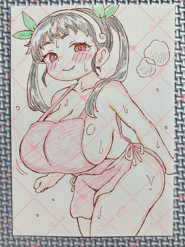 A6 原画＊同人＊アナログ 直筆イラスト 一点物 八九寺真宵 エプロン