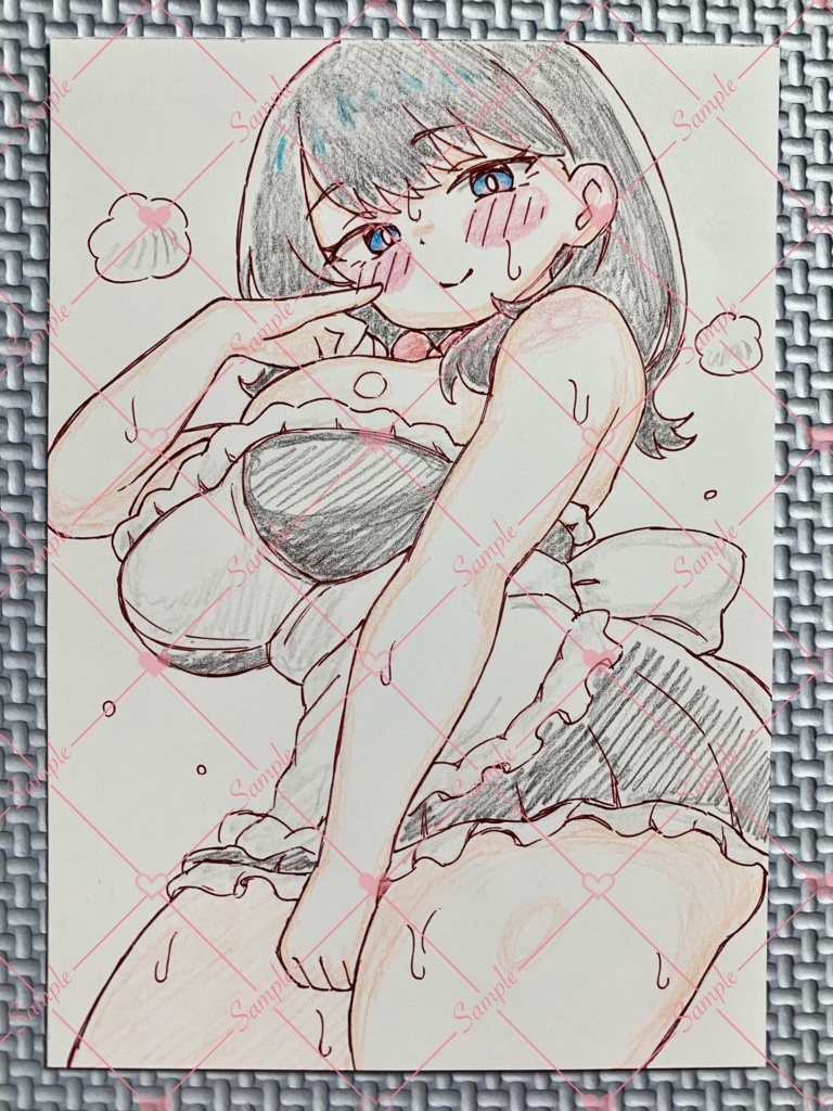 A6 原画*同人*アナログ 直筆イラスト 一点物 宝多六花 メイド