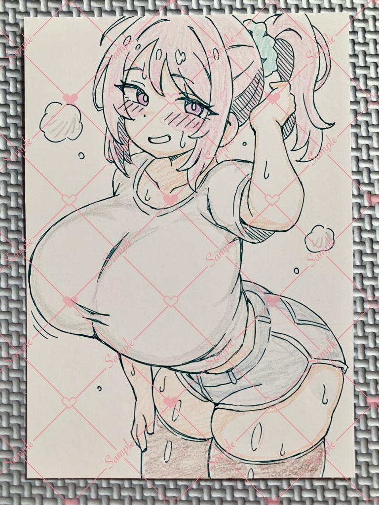 A6 原画*オリジナル*アナログ 直筆イラスト 一点物 ポニーテールちゃん