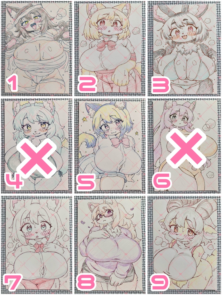 A6 原画*オリジナル*アナログ 直筆イラスト 一点物 メスケモ A