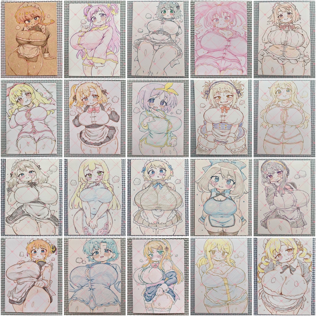 ★20枚セット★ A6 原画＊同人＊アナログ 直筆イラスト 一点物 まとめ