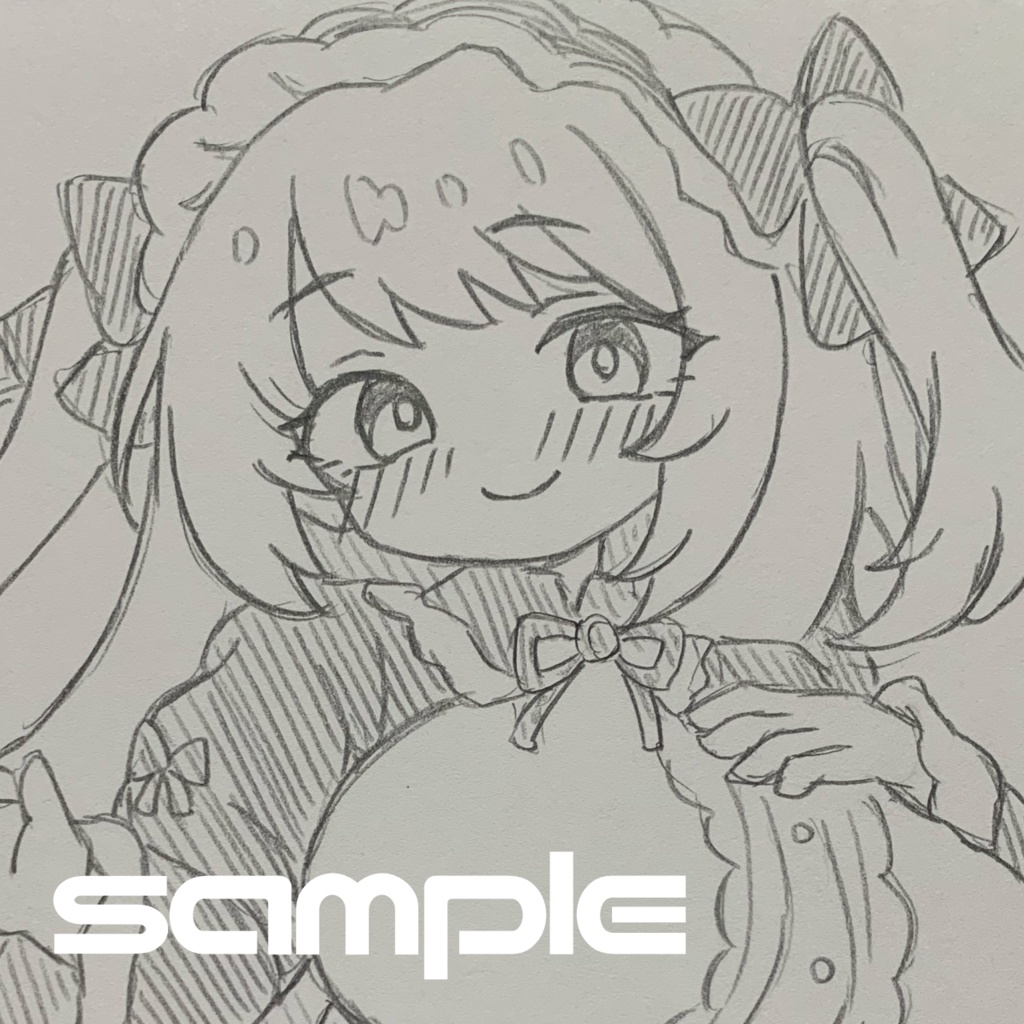 A6 ラフ画 鉛筆画*原画*オリジナル*アナログ 直筆イラスト 一点物 ロリータ