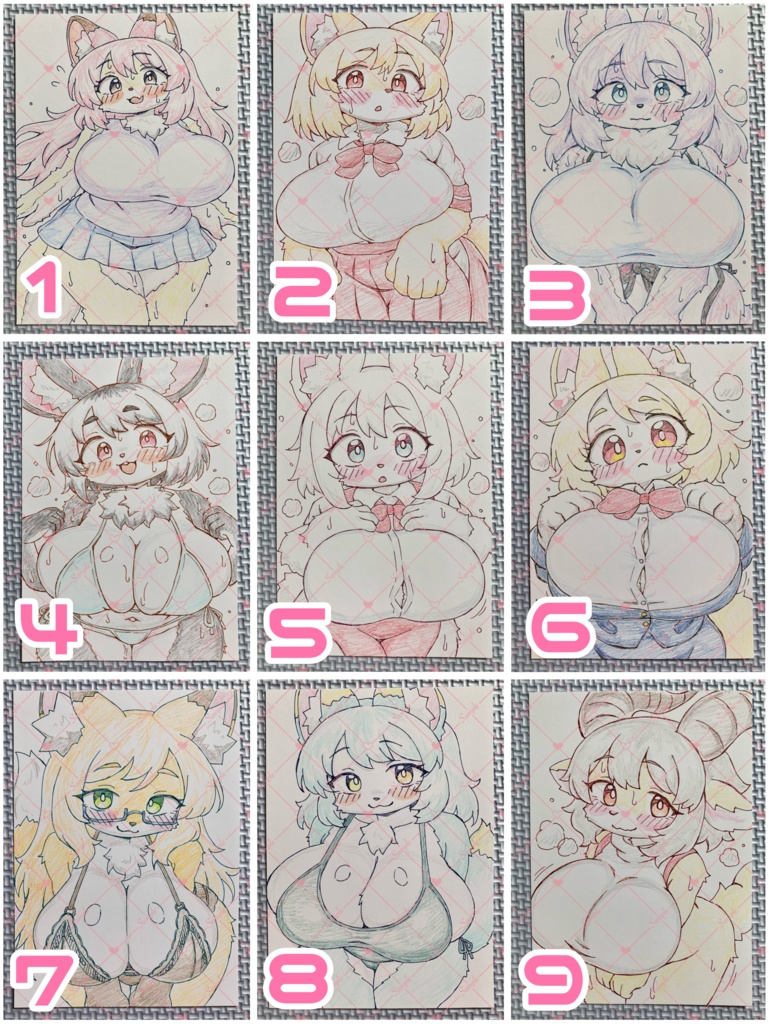 A6 原画＊オリジナル＊アナログ 直筆イラスト 一点物 メスケモ