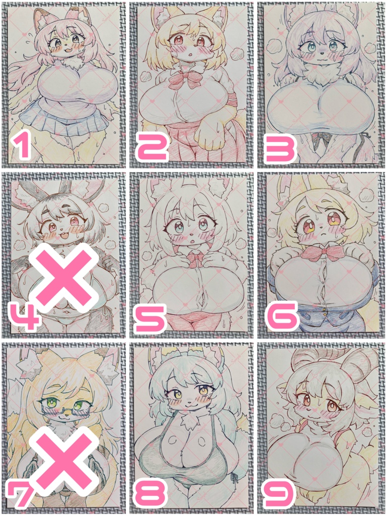 A6 原画＊オリジナル＊アナログ 直筆イラスト 一点物 メスケモ