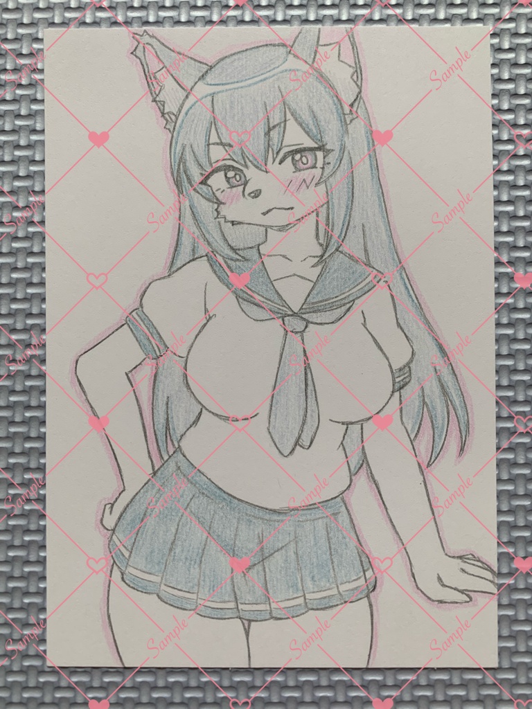 🌈セール🌈 A6 原画*オリジナル*アナログ 直筆イラスト 一点物 メスケモ s82