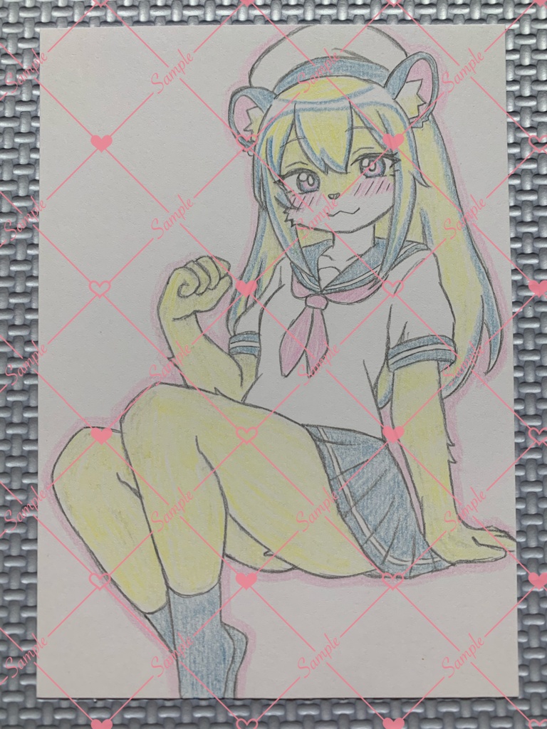 🌈セール🌈 A6 原画＊オリジナル＊アナログ 直筆イラスト 一点物 メスケモ s100