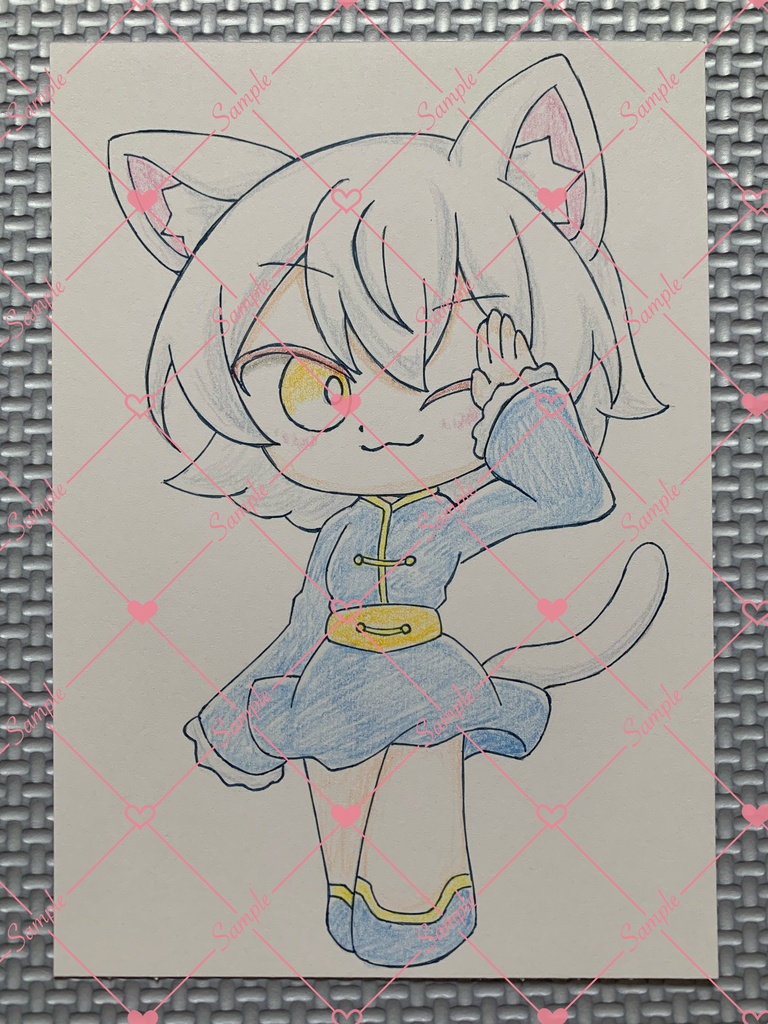 🌈セール🌈 A6 原画＊オリジナル＊アナログ 直筆イラスト 一点物 デフォルメ s120