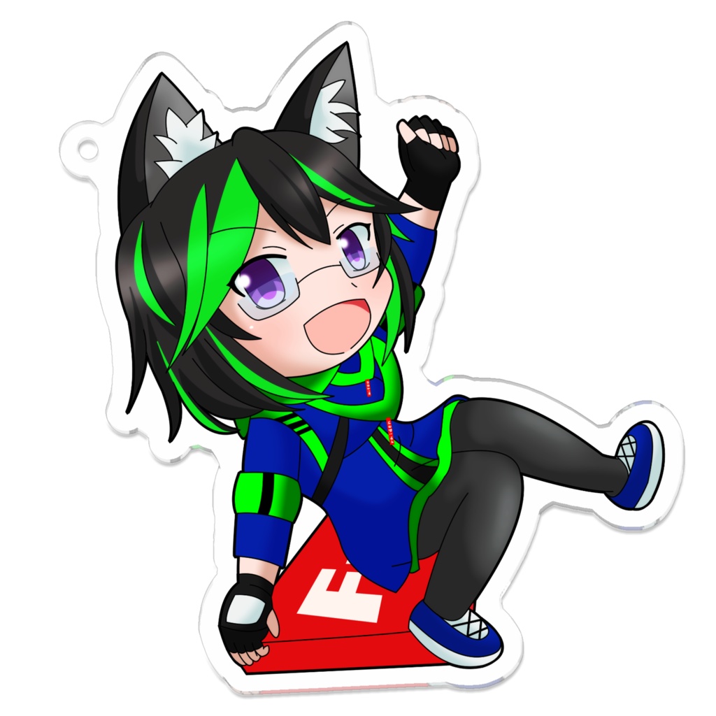 2人ノリ三刀雷電アクリルキーホルダー