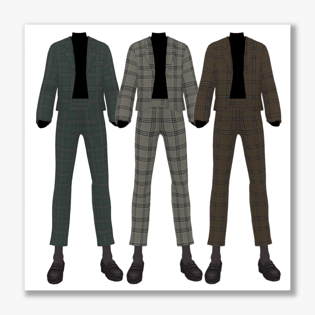 【VRoid】秋のチェックスーツ