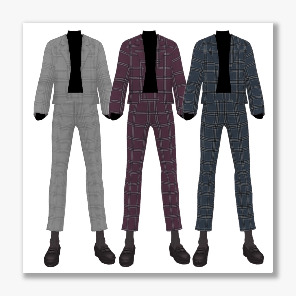 【VRoid】秋のチェックスーツ