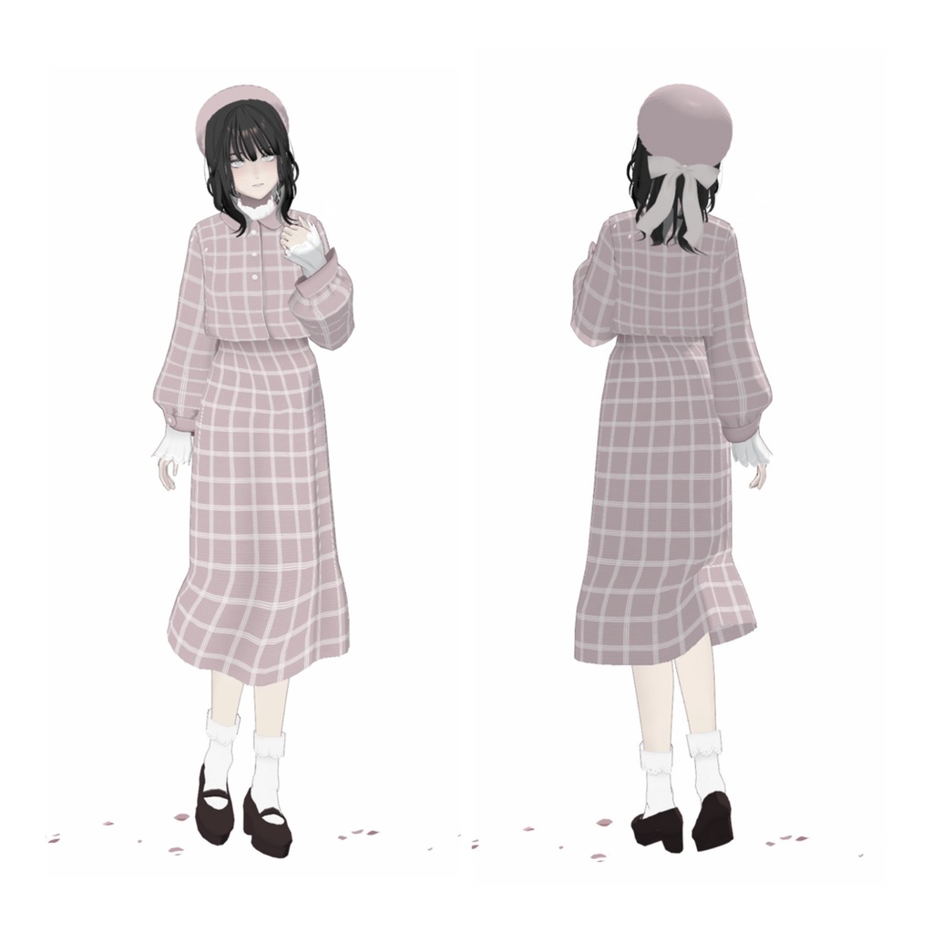 【VRoid】春のドリンクメニューコーデ【色変え版/psdデータ有】