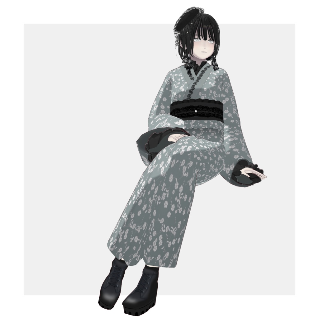 【VRoid】フリル付きモダン着物