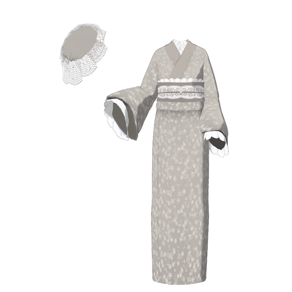 【VRoid】フリル付きモダン着物