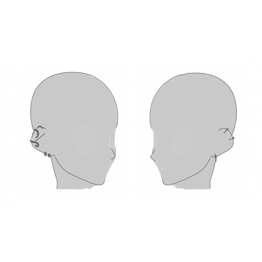 【VRoid】ピアス&イヤーカフセット(tako)