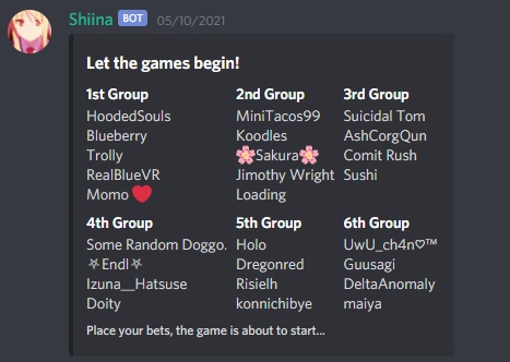 Hunger games Discord Bot