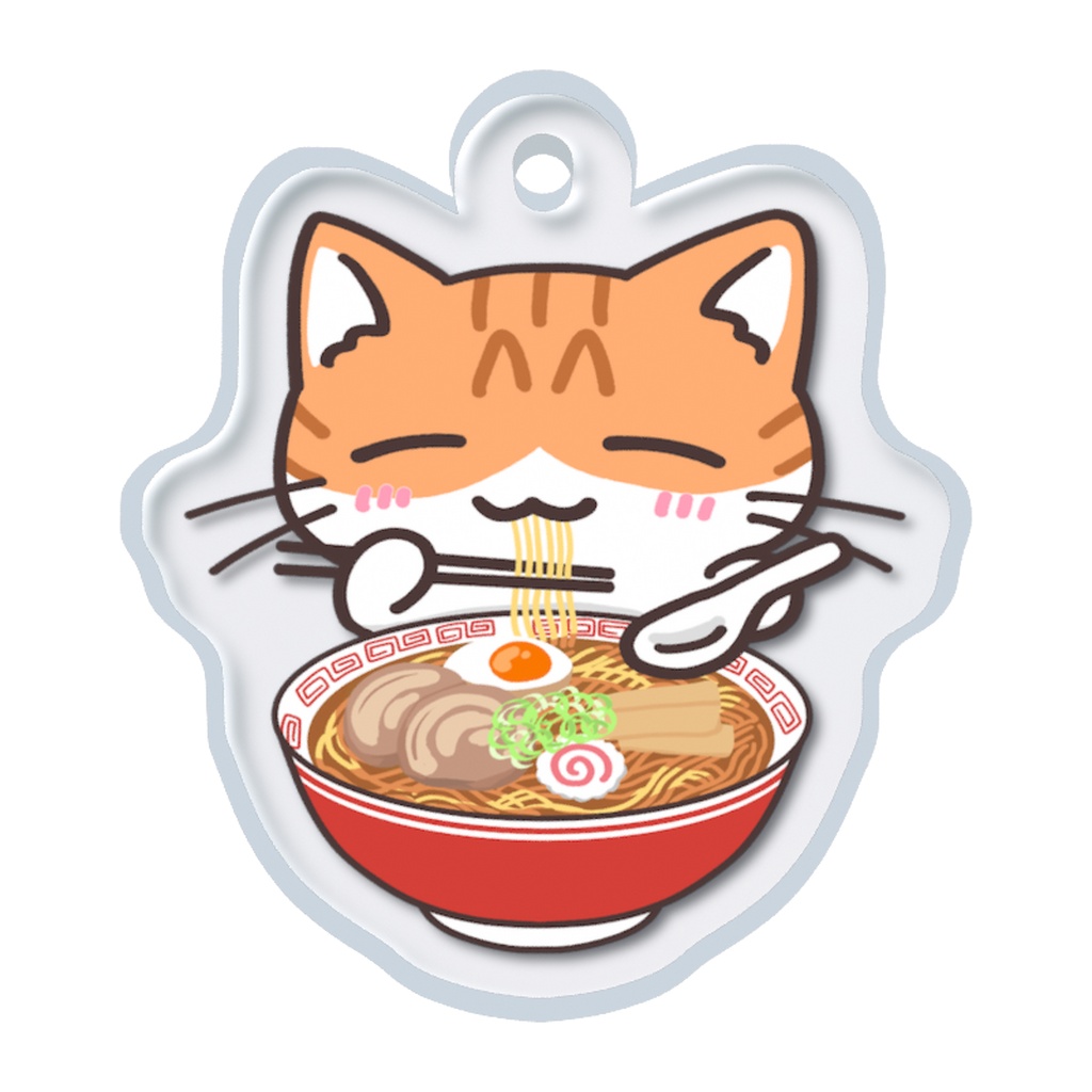 ラーメンねこ (茶白猫ver) めじるしチャーム